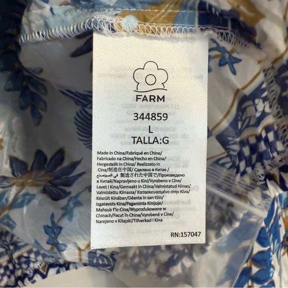 NWT! FARM Rio Women’s LARGE Ana Tapestry Cotton Blend Ruffle Top CP25 - Picture 9 of 14